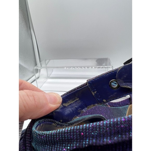 9 M Gianni Bini purple Glitter Strap Sandal 4” High Heel Open Toe Platform Sling - Picture 5 of 7